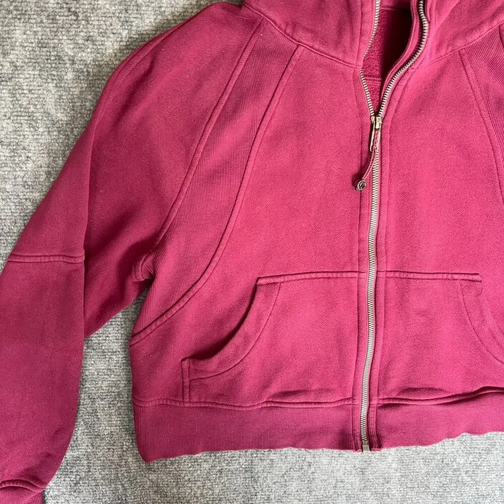 Lululemon Oversized Scuba Full Zip Hoodie Sweatshirt Pomegranate Red Size S/XS